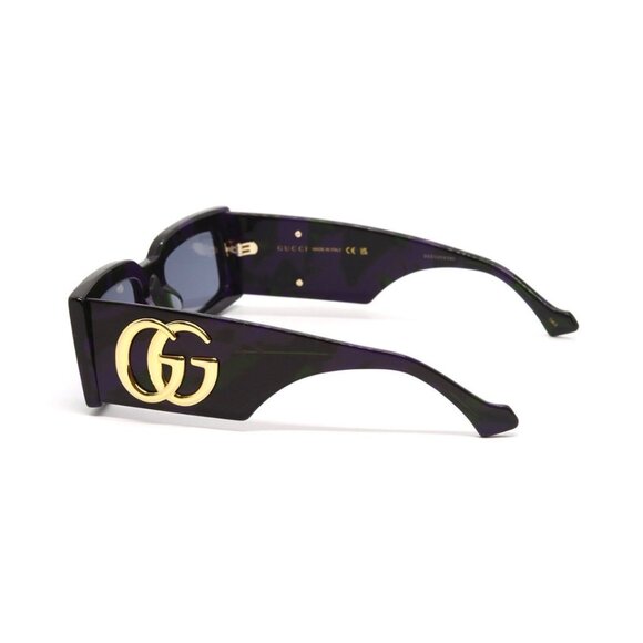 NEW GG1425S 003 GUCCI HAVANA PURPLE AND GREEN SUNGLASSES GUCCI SQUARE EYEWEAR - Picture 4 of 5